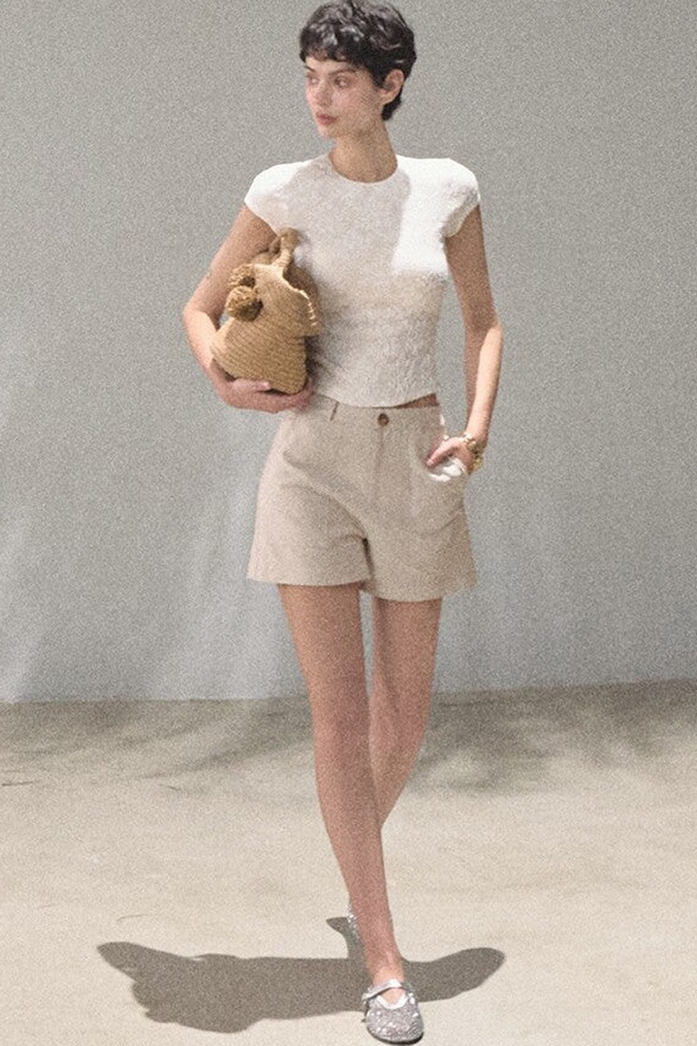 Lace Splice Short Sleeve Top