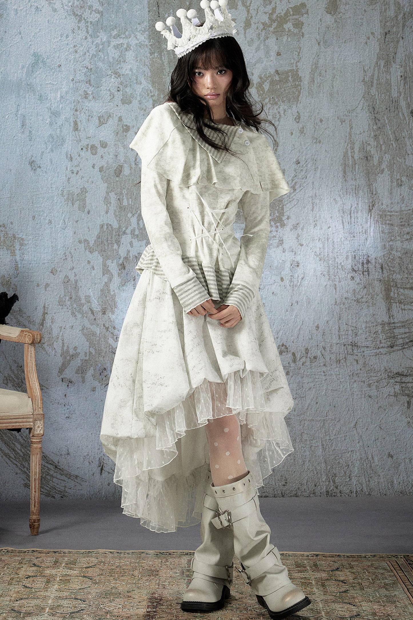 Light Lace Asymmetrical Skirt