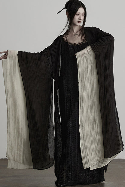 Oversized Detachable Wide Sleeve Hooded Jacket