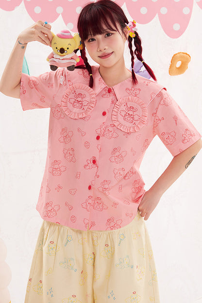 Bunny Collar Loose Blouse