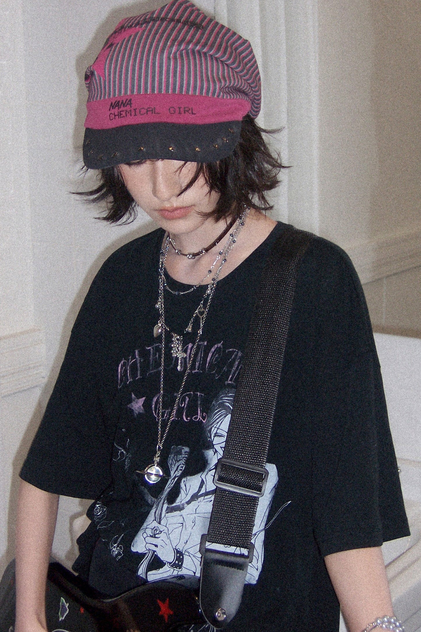 Color-Blocked Pinstripe Beanie Cap