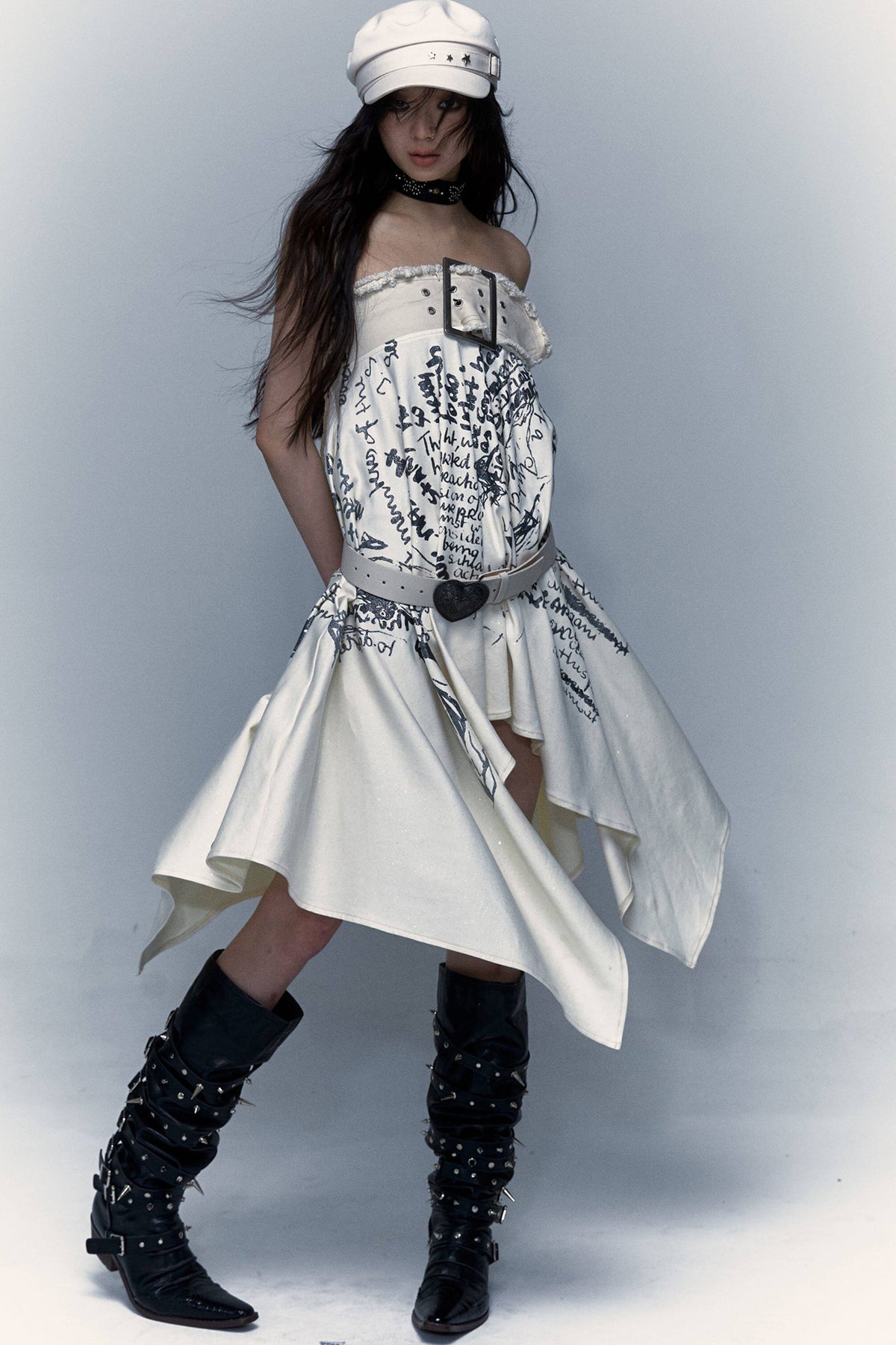 Handwritten Print Two-Way Skirt