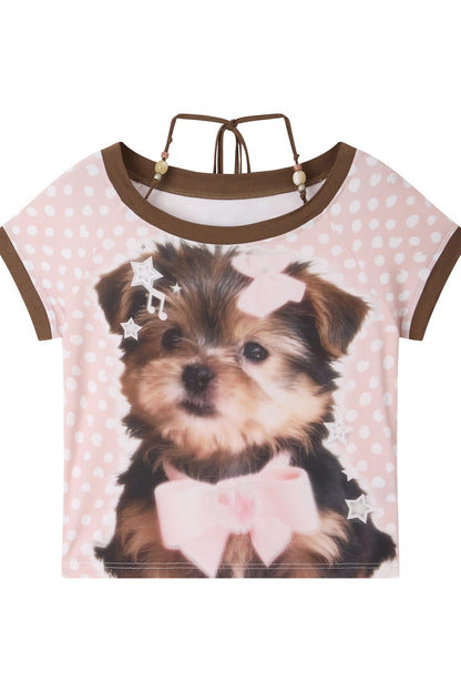 Puppy Polka Dot Retro Top