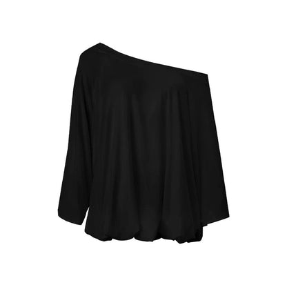 Blusa floreale con maniche a sbuffo e spalle scoperte
