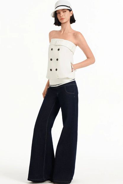 Tencel Deconstructed Double-Breasted Vest