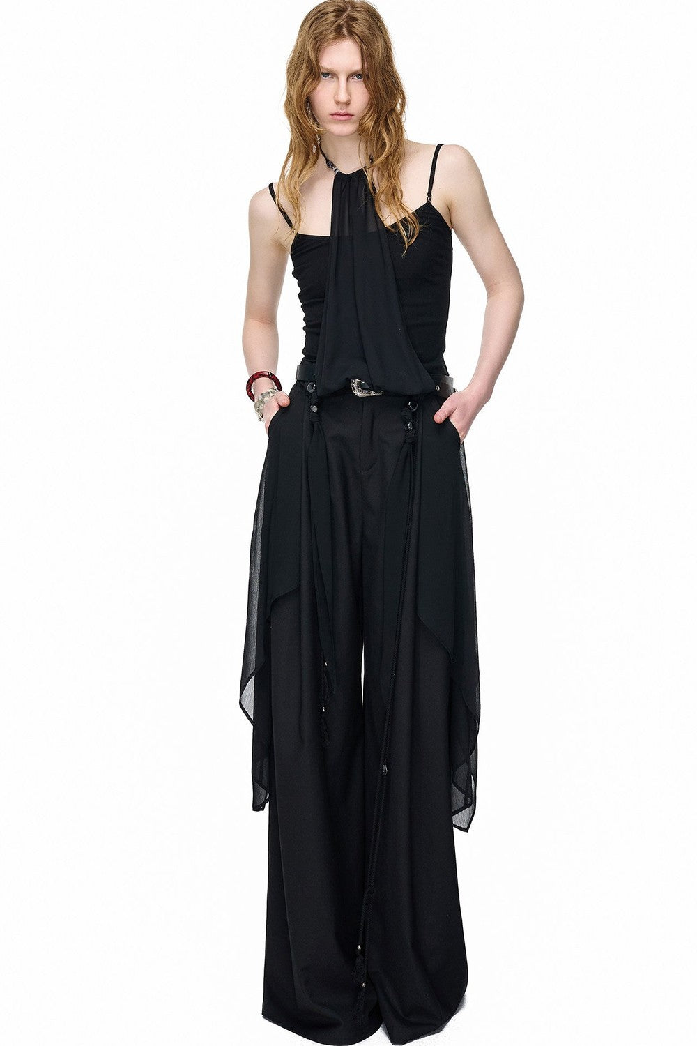 Halter Chiffon Spliced Camisole