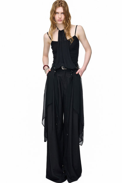 Halter Chiffon Spliced Camisole