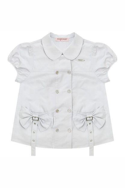 Misty Bow Puff Sleeve Blouse