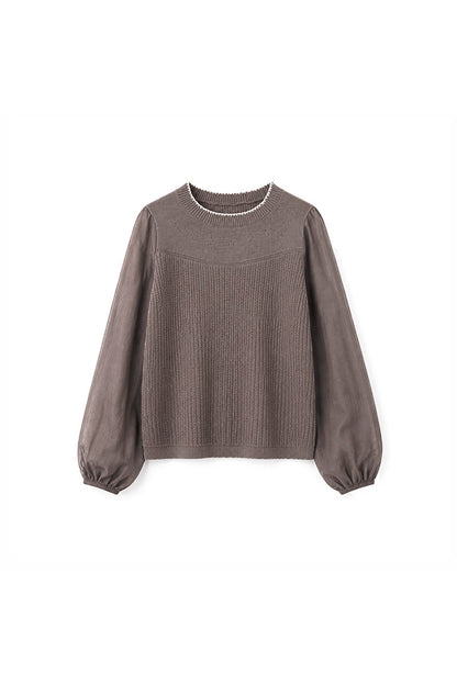 Layered-Look Hollow Knit Top