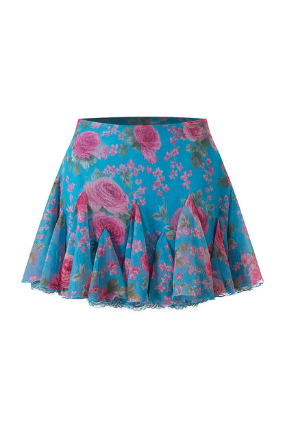 Printed Wool Knit Cardigan and Skirt Set-Up