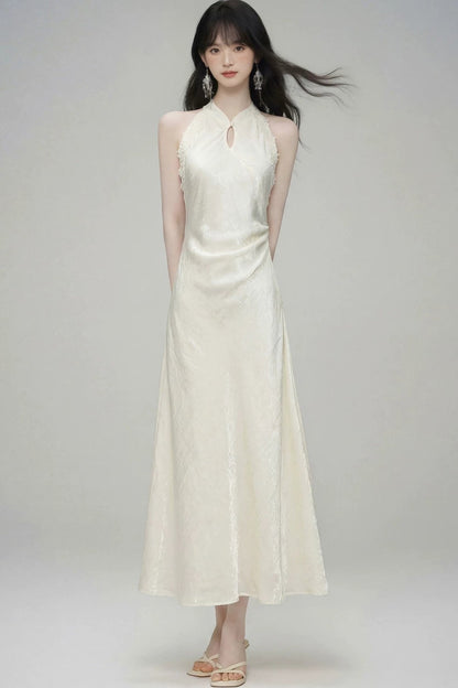 Chinese Style Jade Lace Cheongsam Dress