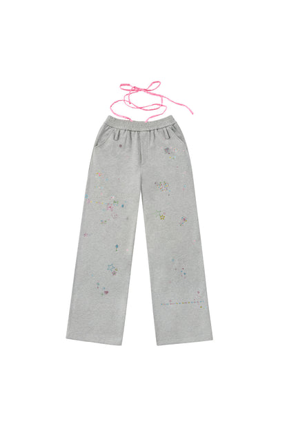 Rhinestone Embellished Sweatpants