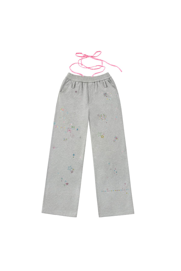Rhinestone Embellished Sweatpants