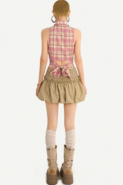 Khaki Floral Bud Skirt