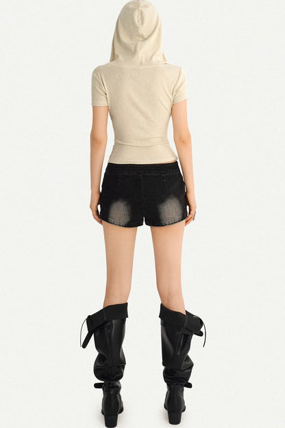 Street Punk Hooded Crop Top