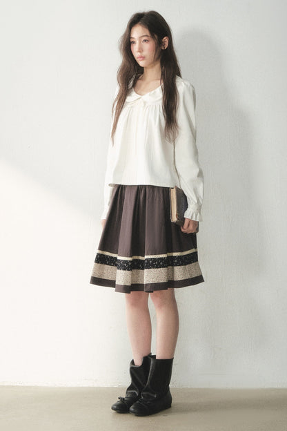 White Doll Collar Lyocell Blouse