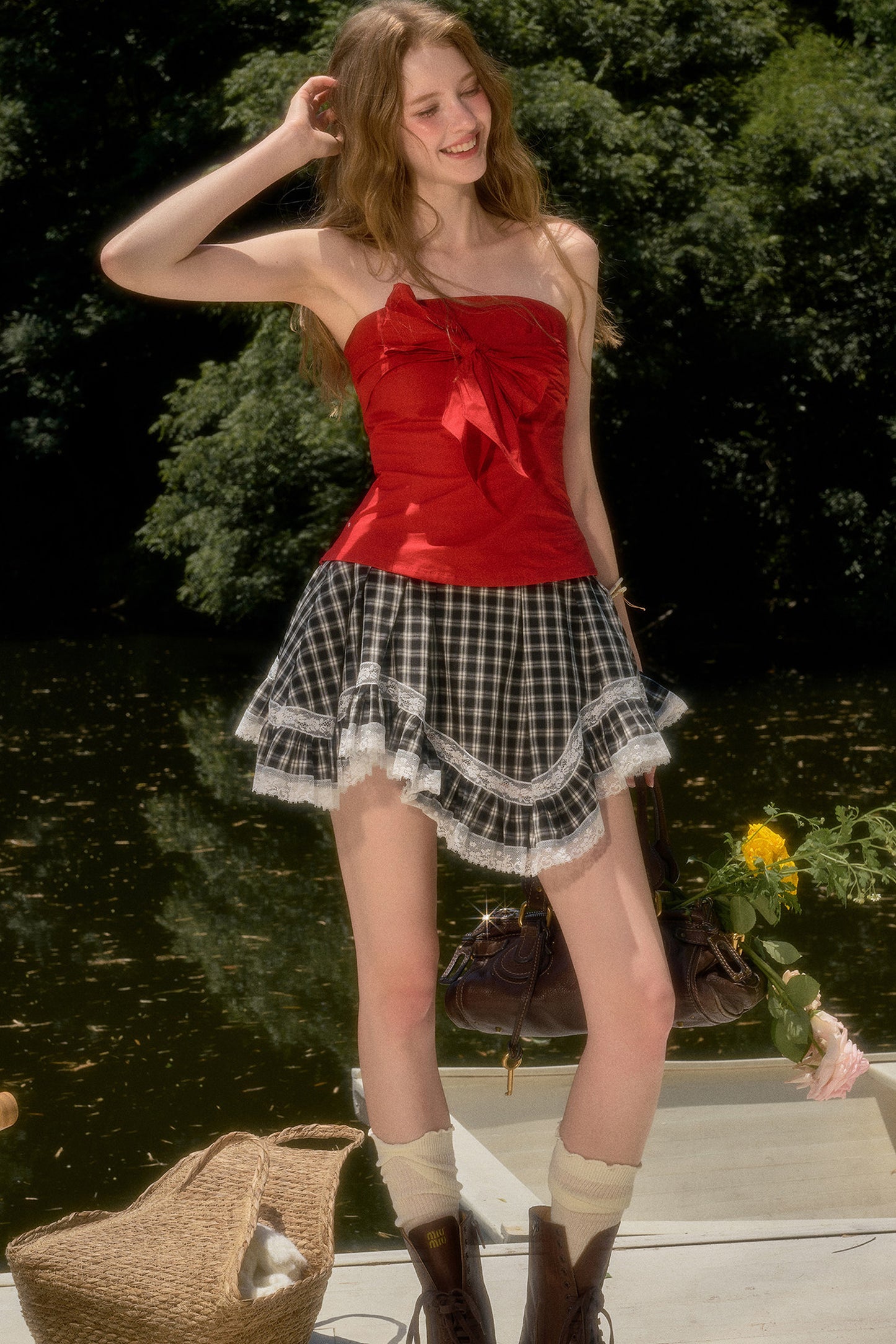 Bowknot Cotton Tube Top