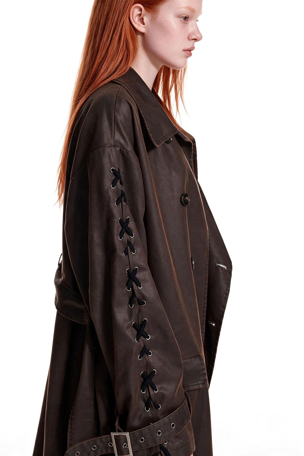 Distressed Punk Trench Coat