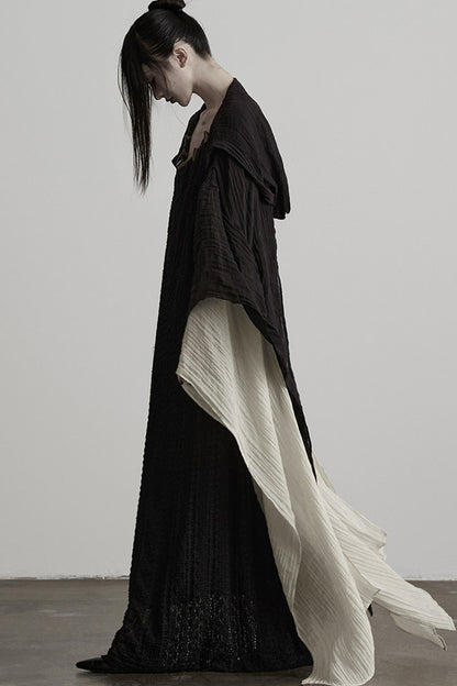 Oversized Detachable Wide Sleeve Hooded Jacket