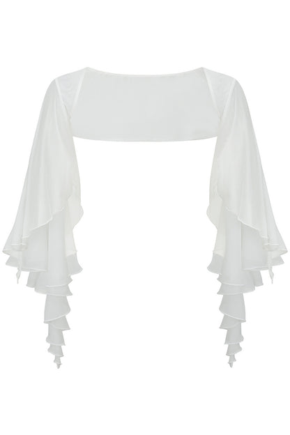 Little Swan Floral Fishtail Dress Shawl Set-Up