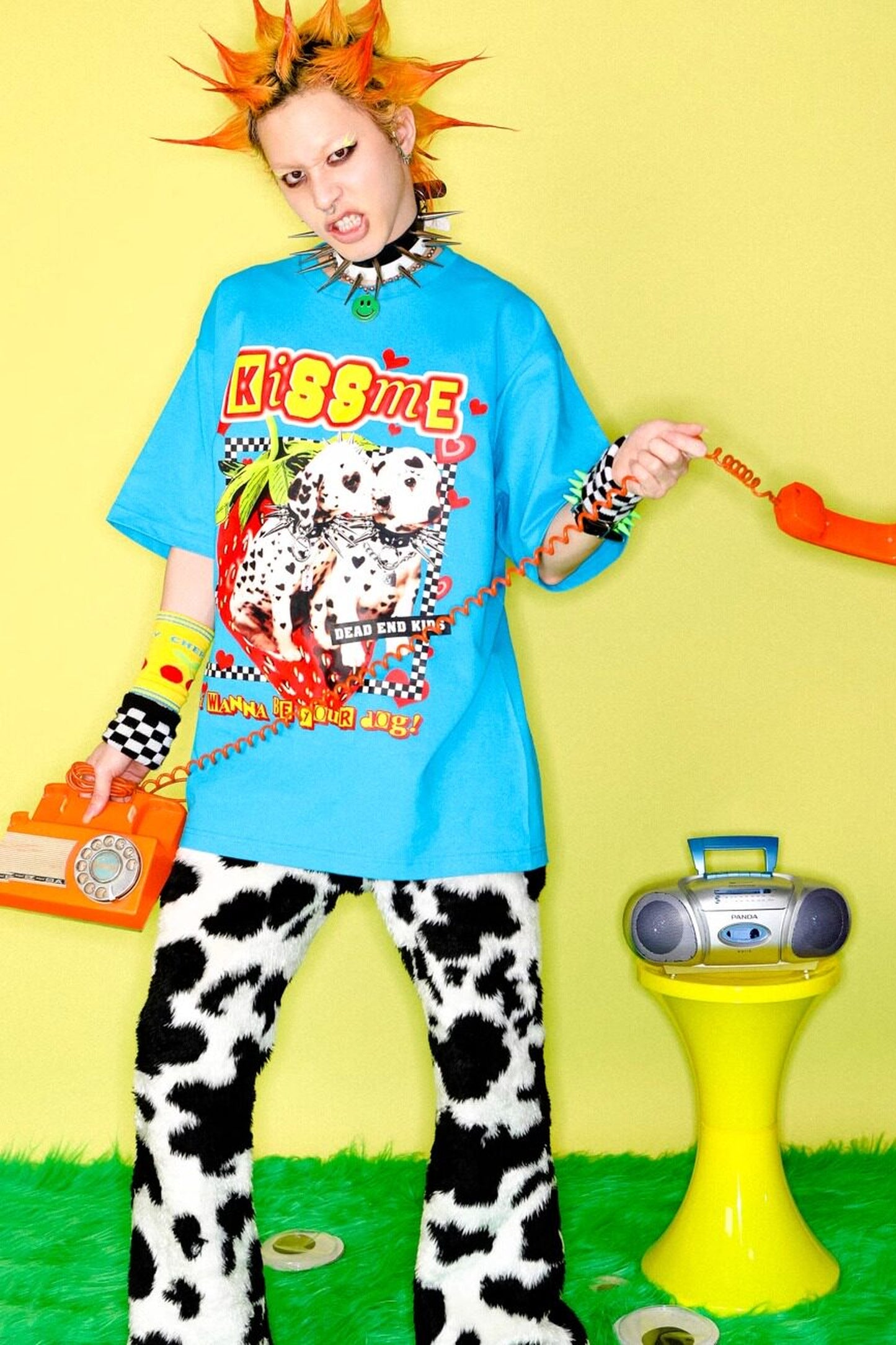 Y2K American Punk Dalmatian Oversized T-Shirt