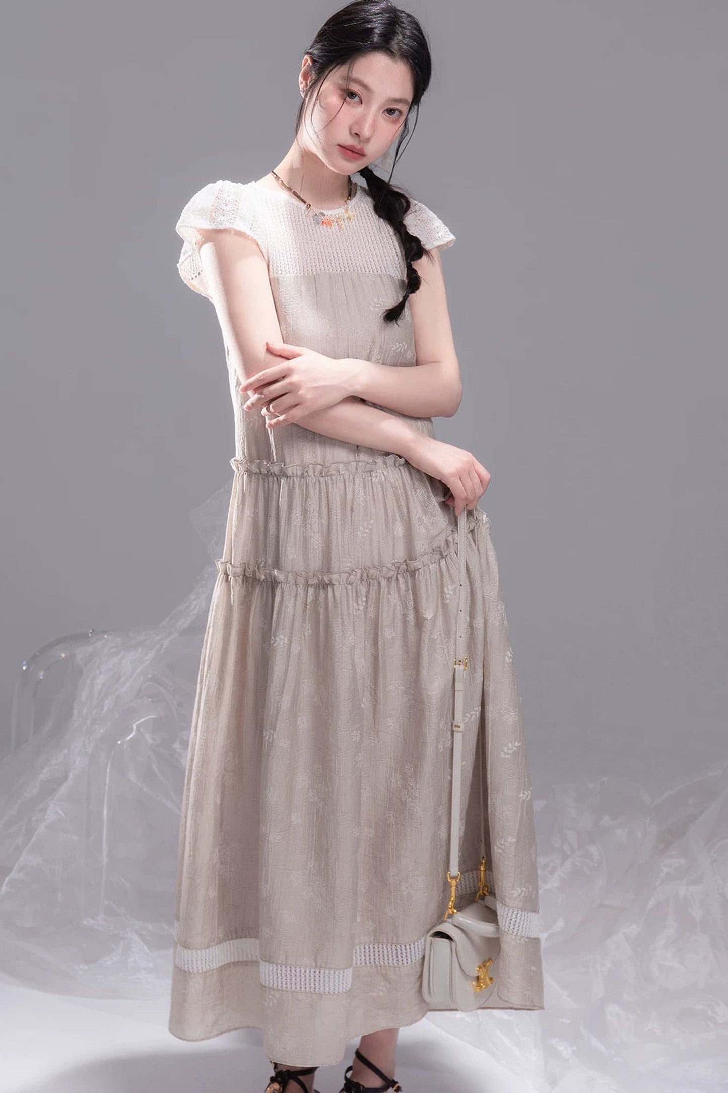 Chanson Khaki Lyocell Dress