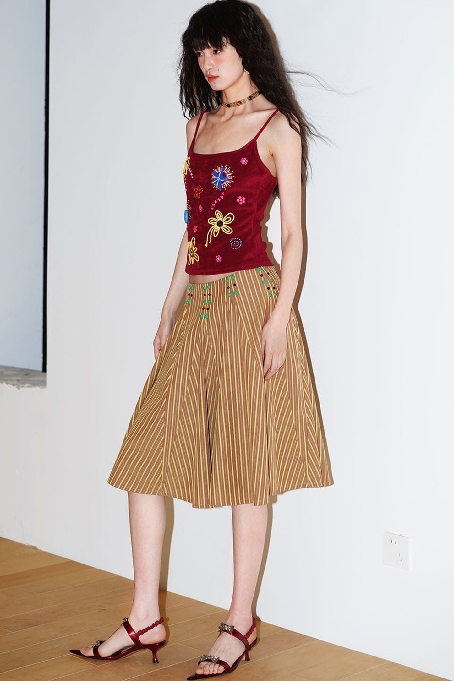 Colorful Rope Embroidery Camisole