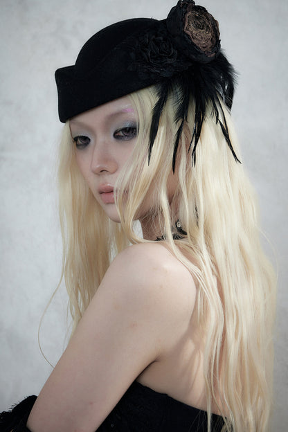 Baroque Lace Wool Beret