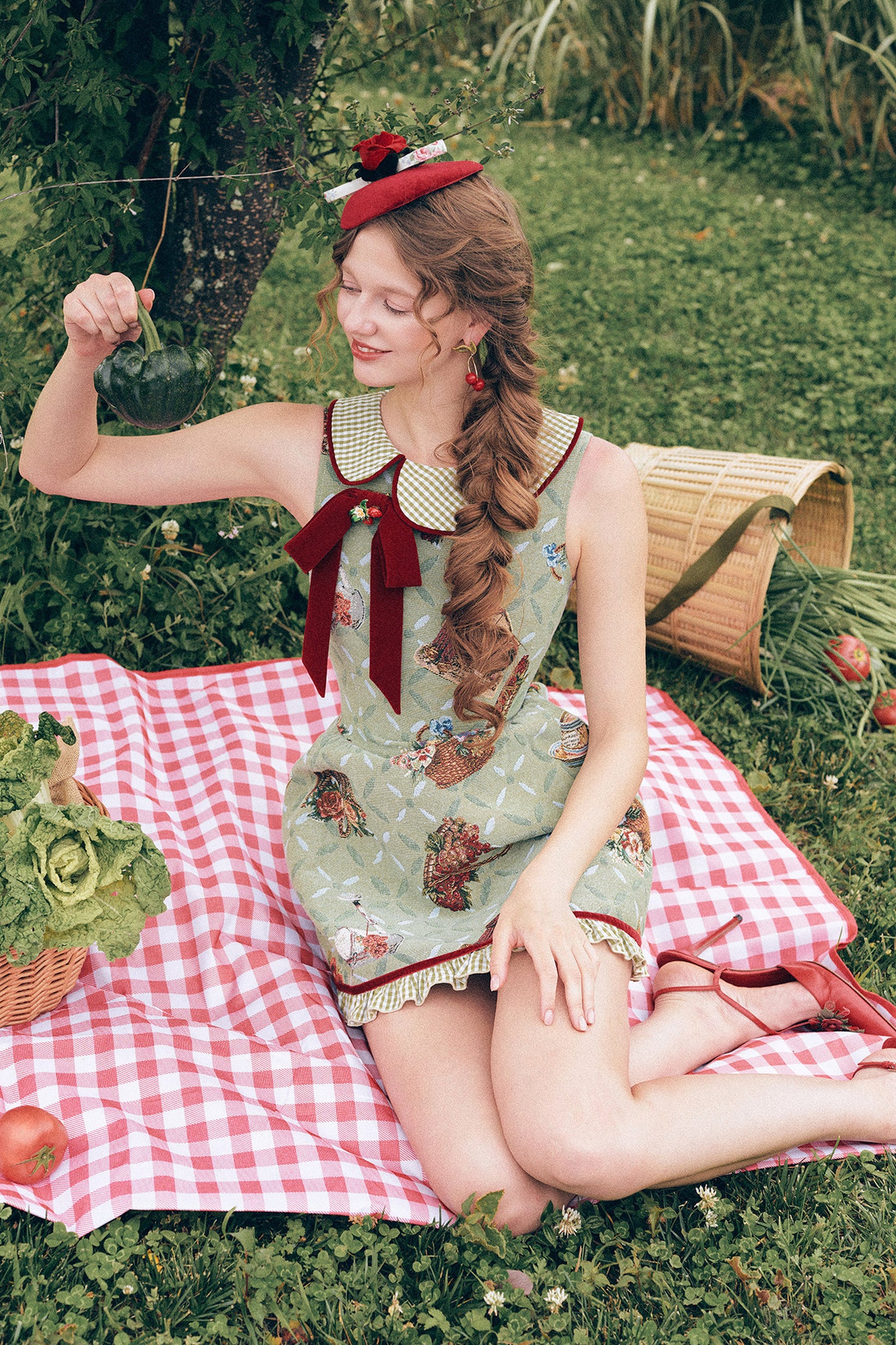 Berry Basket Floral Short Dress