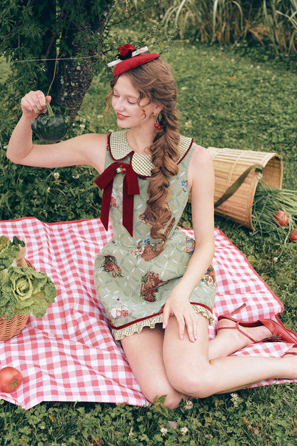 Berry Basket Floral Short Dress