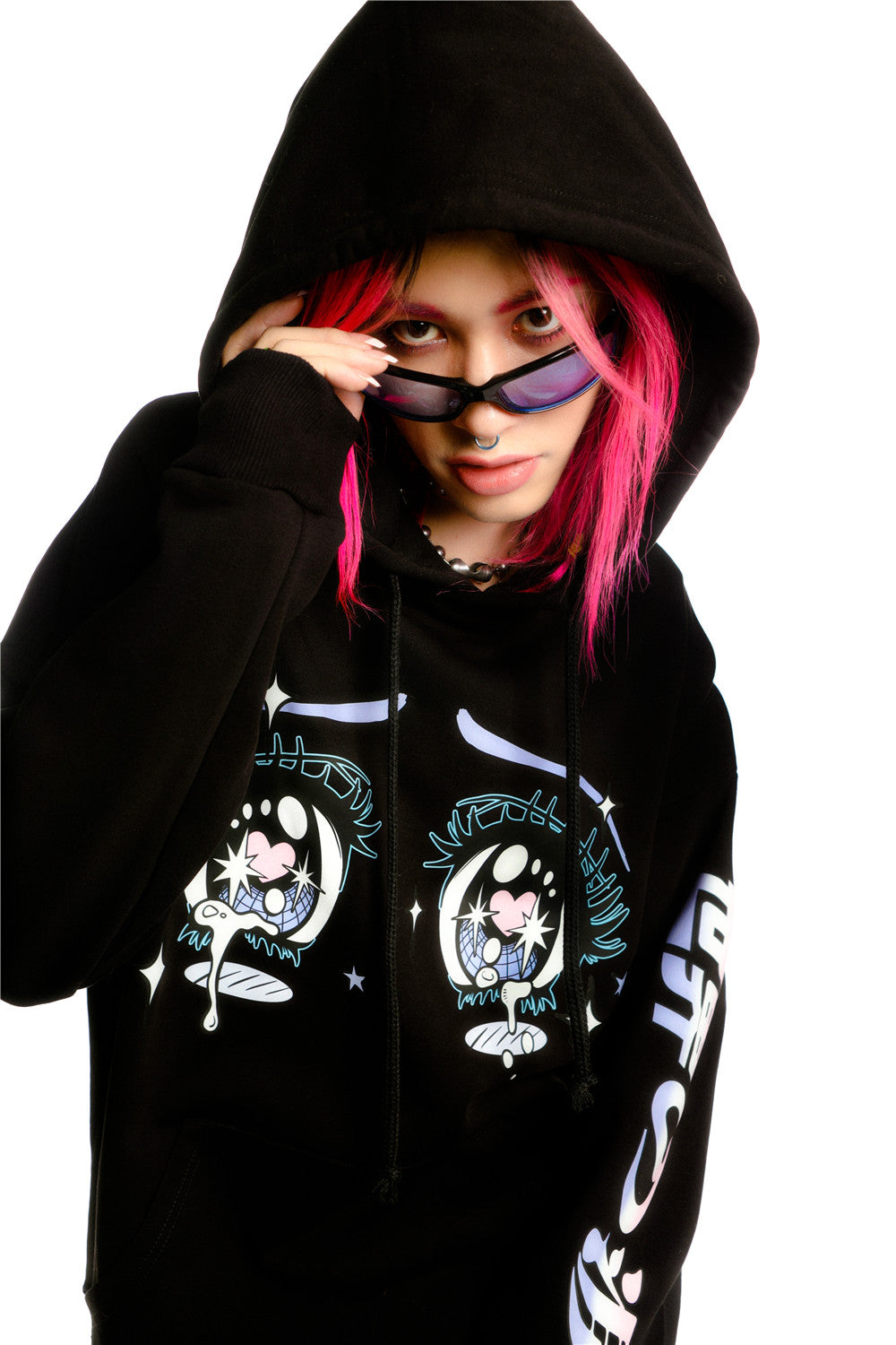 Anime Eye Print Loose Jacket