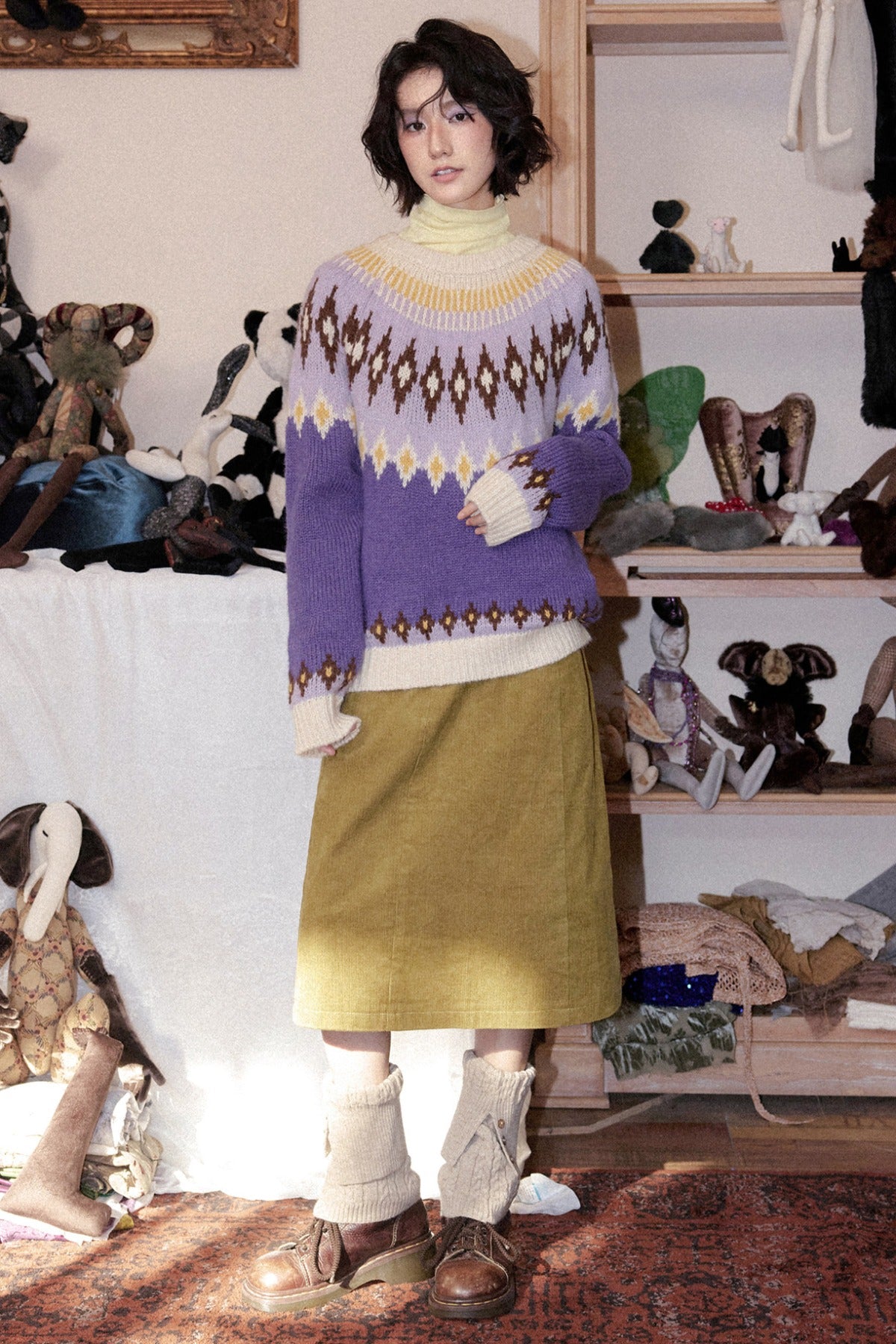 Coarse Knit Fair Isle Sweater