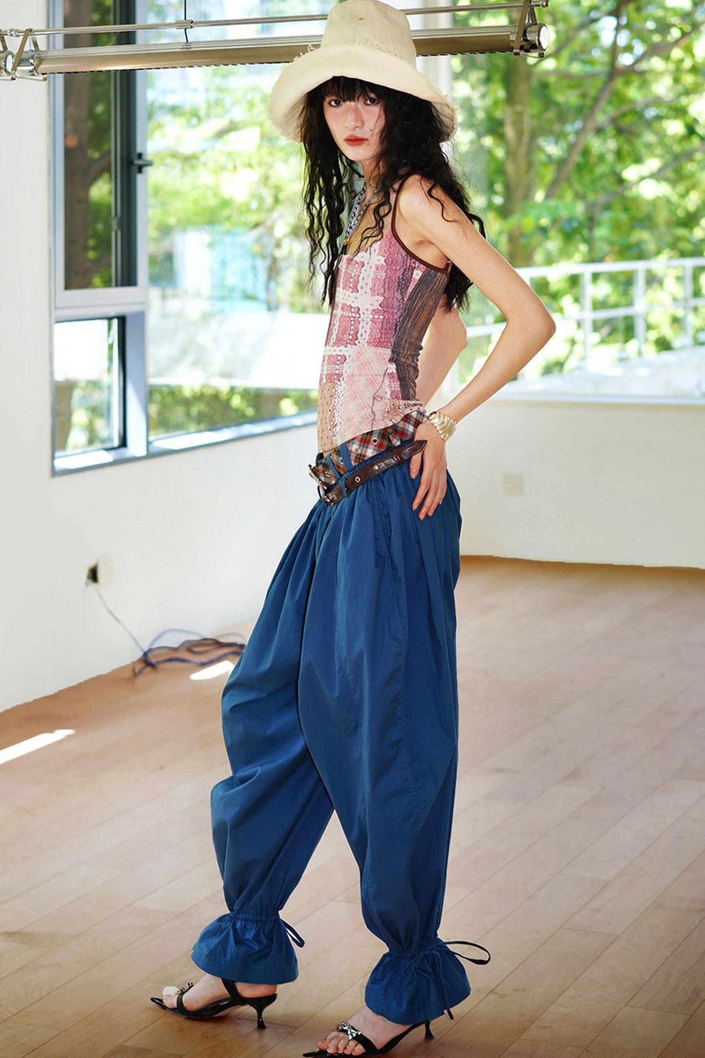 Retro Solid Color Balloon Pants