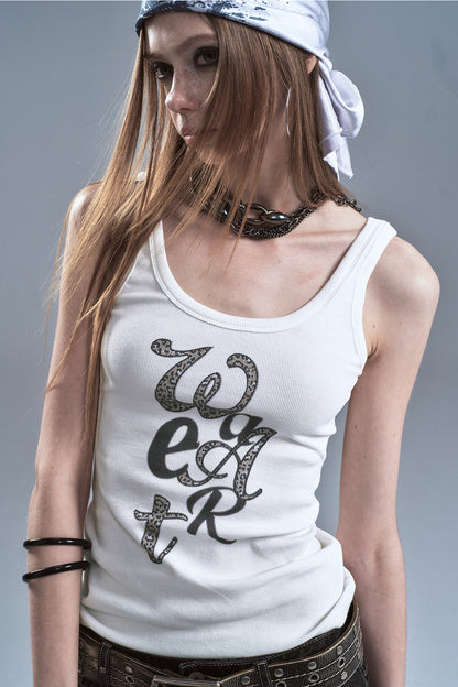 Leopardenmuster-Retro-Stretch-Tanktop