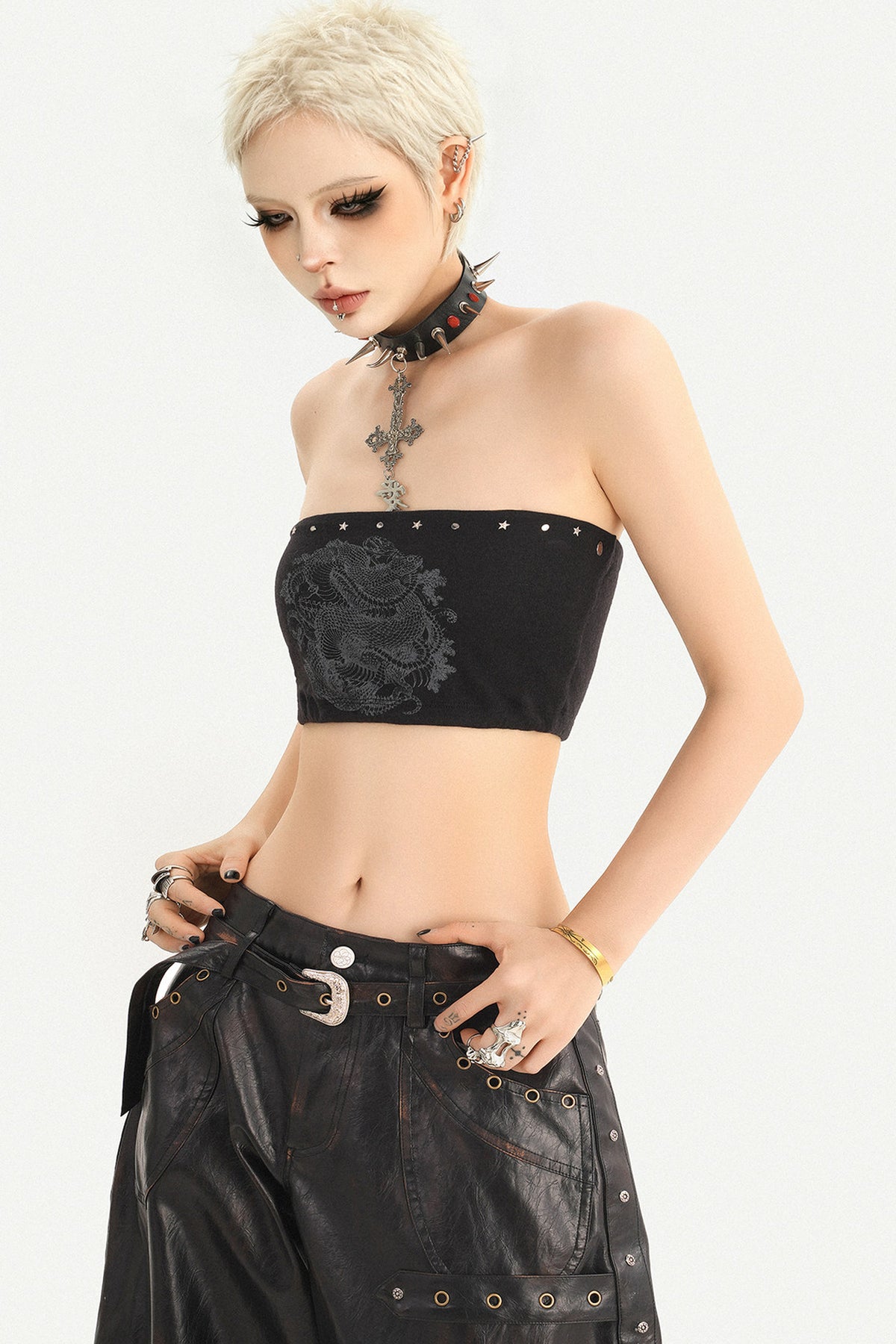 Studded Strapless Tube Top