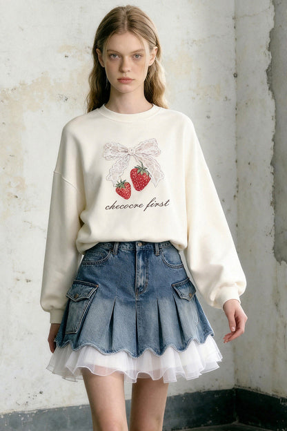 Wide-Sleeve Top and Pleated Skirt Set-Up