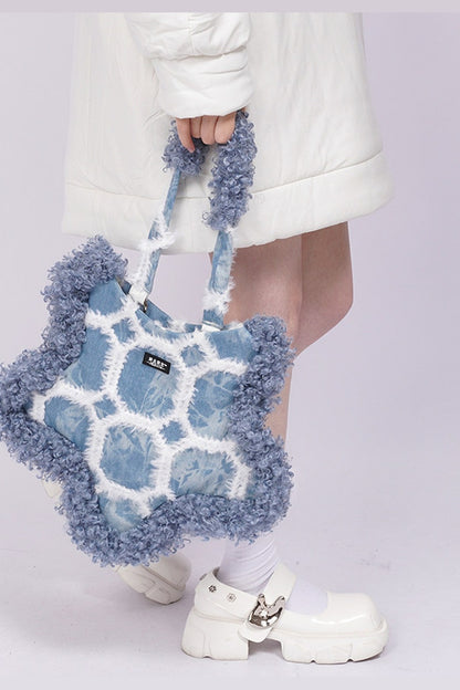 Borsa sottobraccio rétro in denim