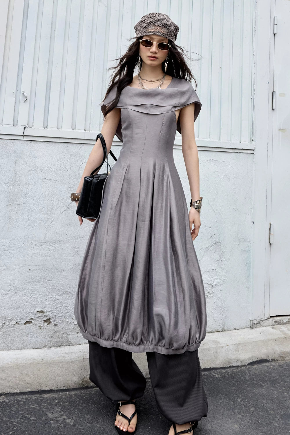 Striped Modern Retro Lantern Pants