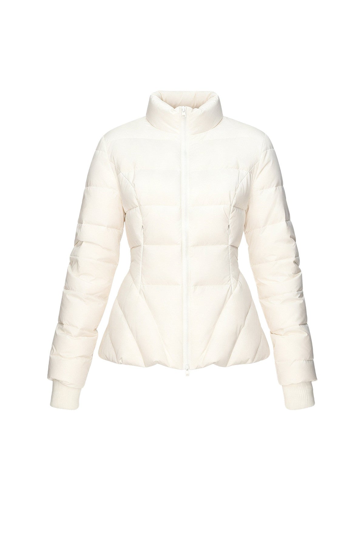 Kurze weiße Daunenjacke mit Entendaunen