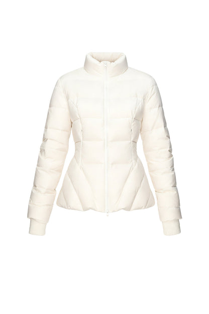 Kurze weiße Daunenjacke mit Entendaunen