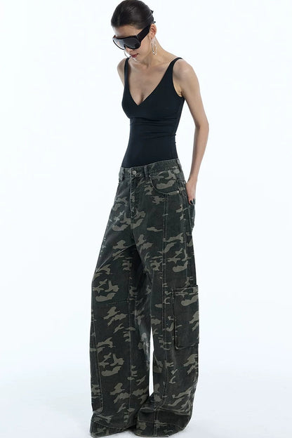 Pantaloni cargo scimitarra mimetici