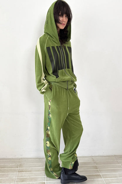 Velvet Texture Color-Block Sweatpants
