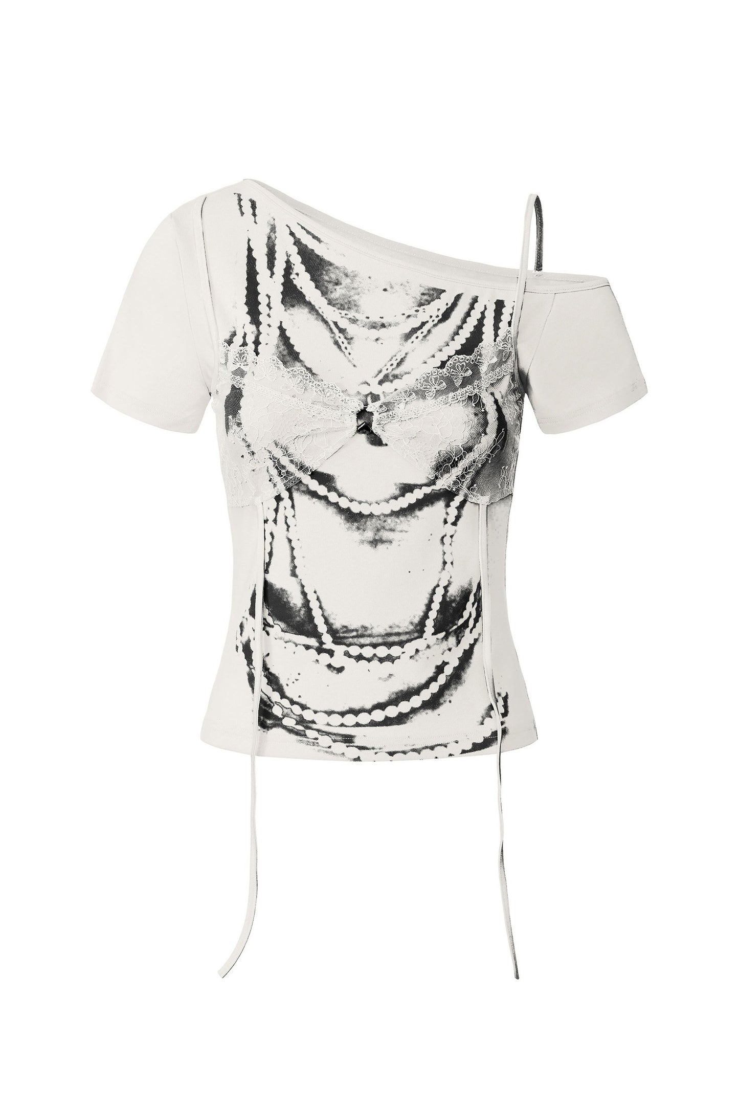 Lace Spliced Layered T-Shirt