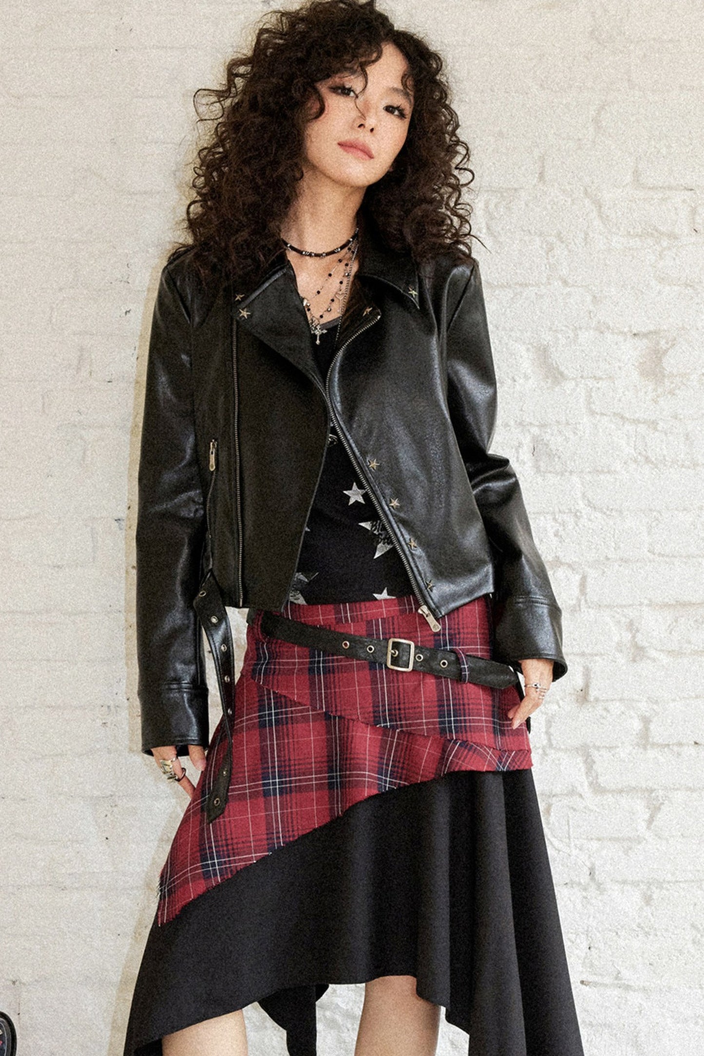 Star-Studded Leather Jacket