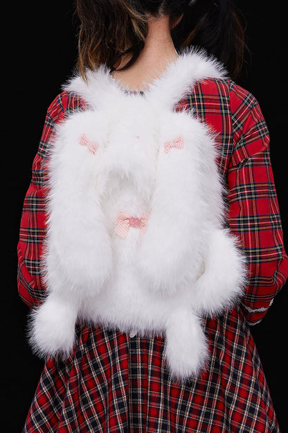 White Plush Rabbit Backpack