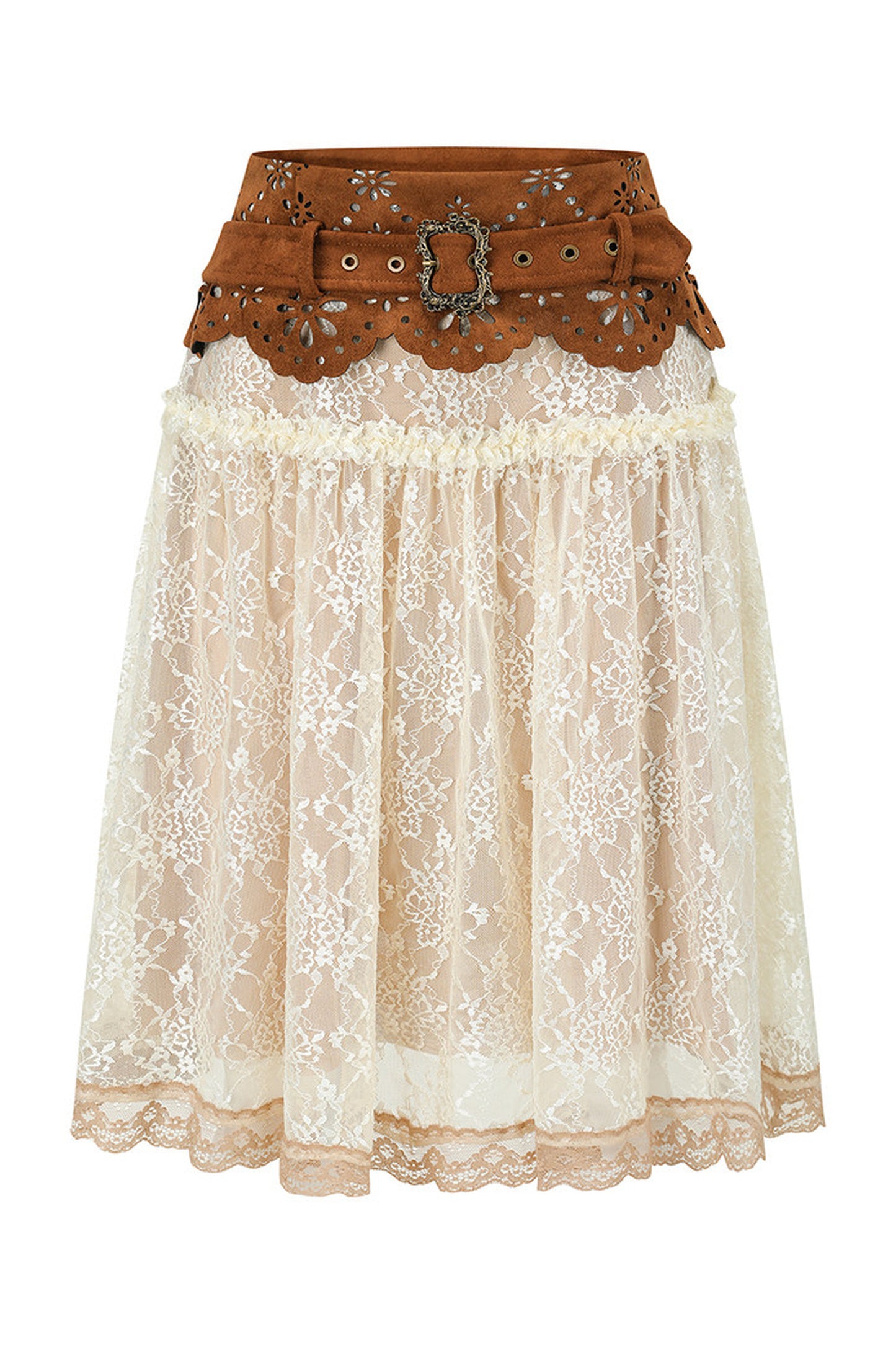 French Retro Lace Skirt and Top Set-Up