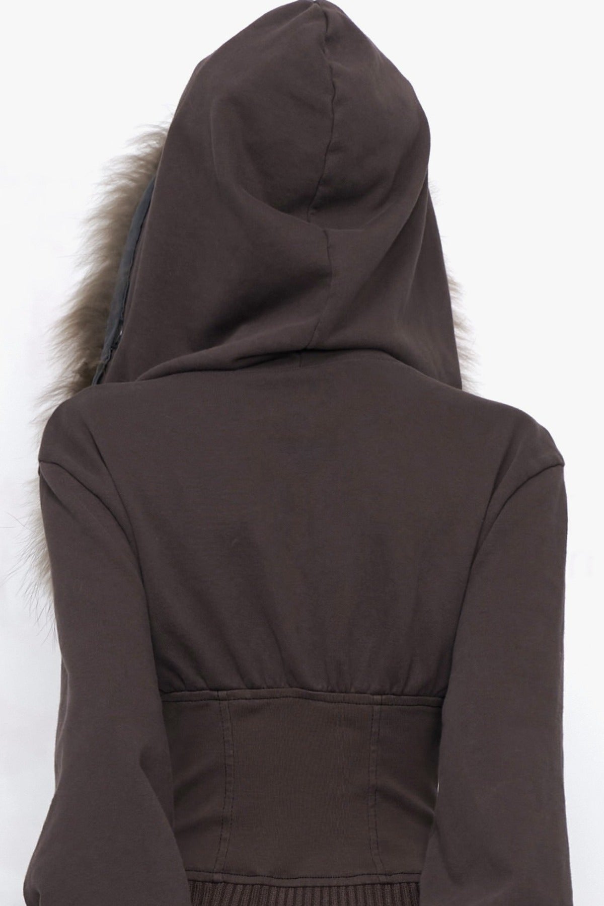 Detachable Fur Collar Studded Cotton Jacket