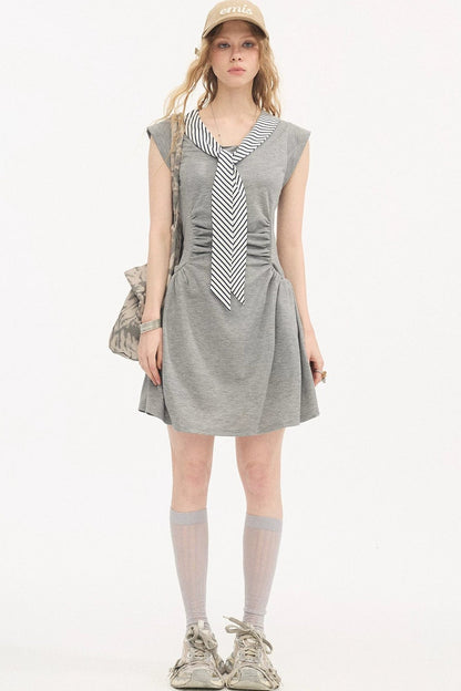 V-Neck Flutter Sleeve Dress