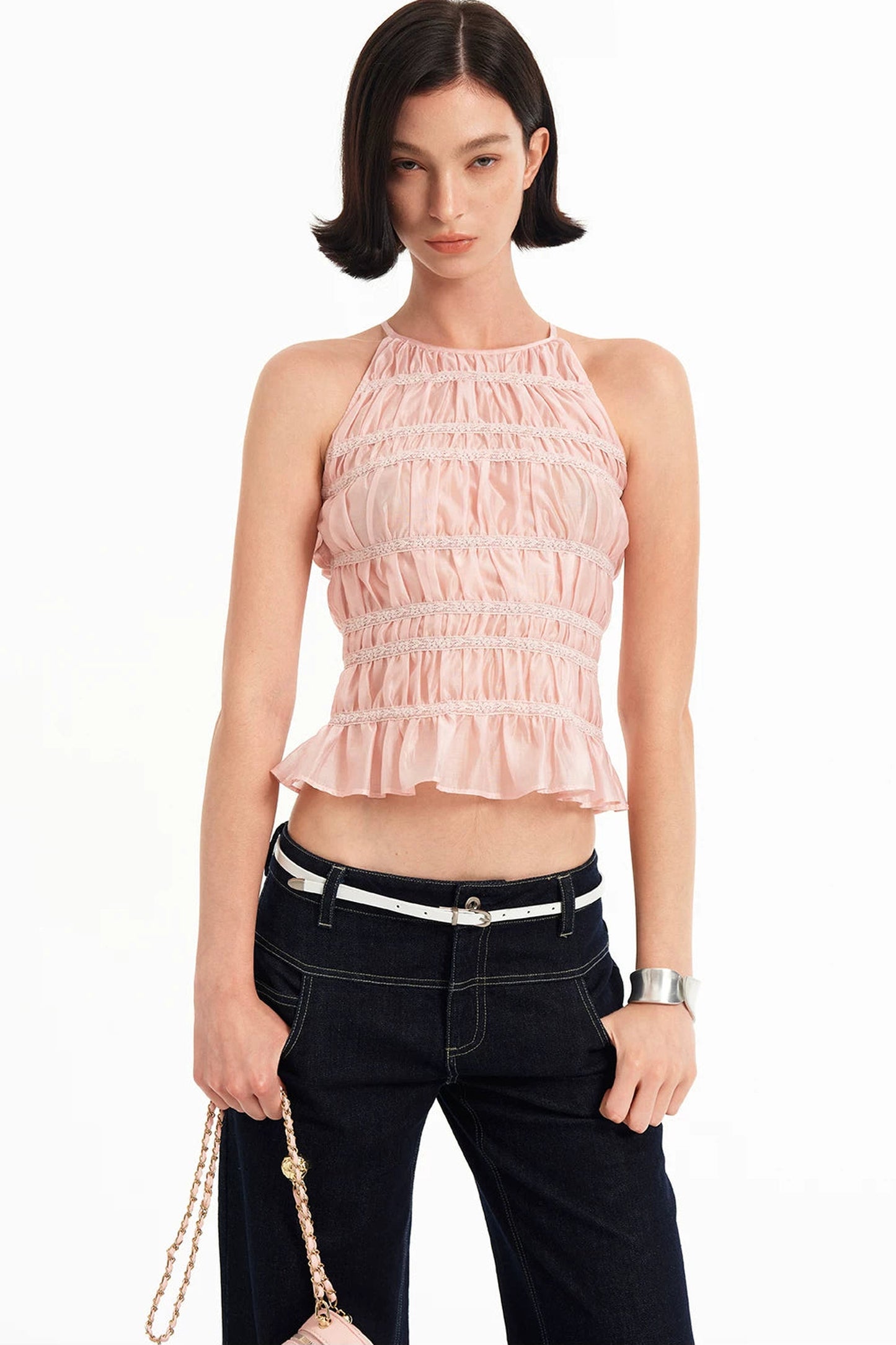 Tencel Halter Lace Camisole