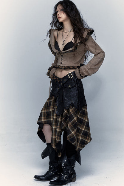 Dark Punk Patchwork Skirt